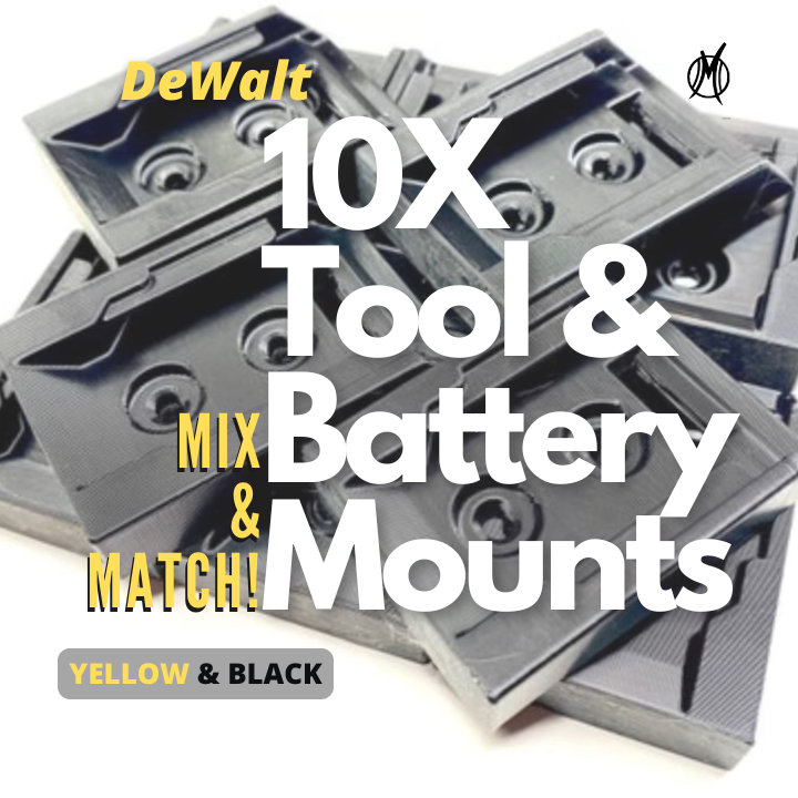 10x Dewalt 20v/40v Battery and Tool Mounts