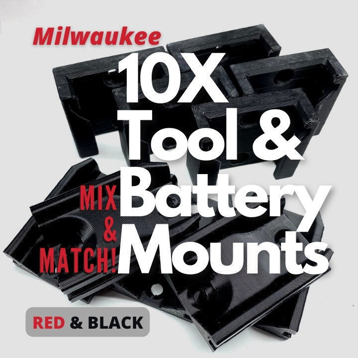 10x Milwaukee M18 / Fuel Tool & Battery Mounts
